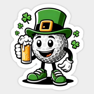 St Patrick's Day Irish Golf Ball Golfing Golfer Sticker